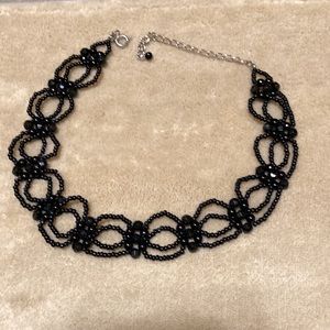 2/$10 Black Beaded Choker Necklace